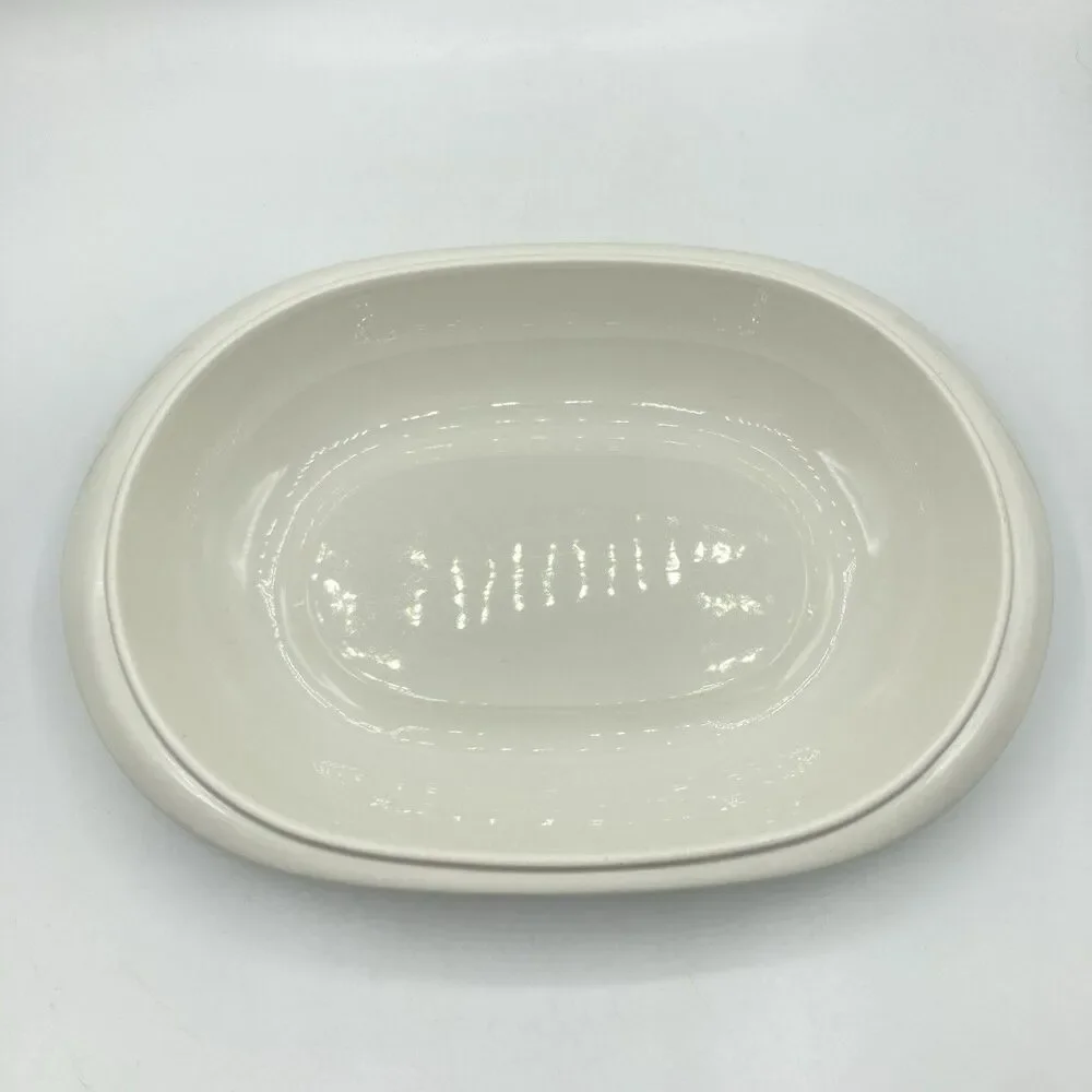 Vtg Villeroy & Boch Albertina 3 QT Oval Microwave Baker w/ Lid W Germany #1748